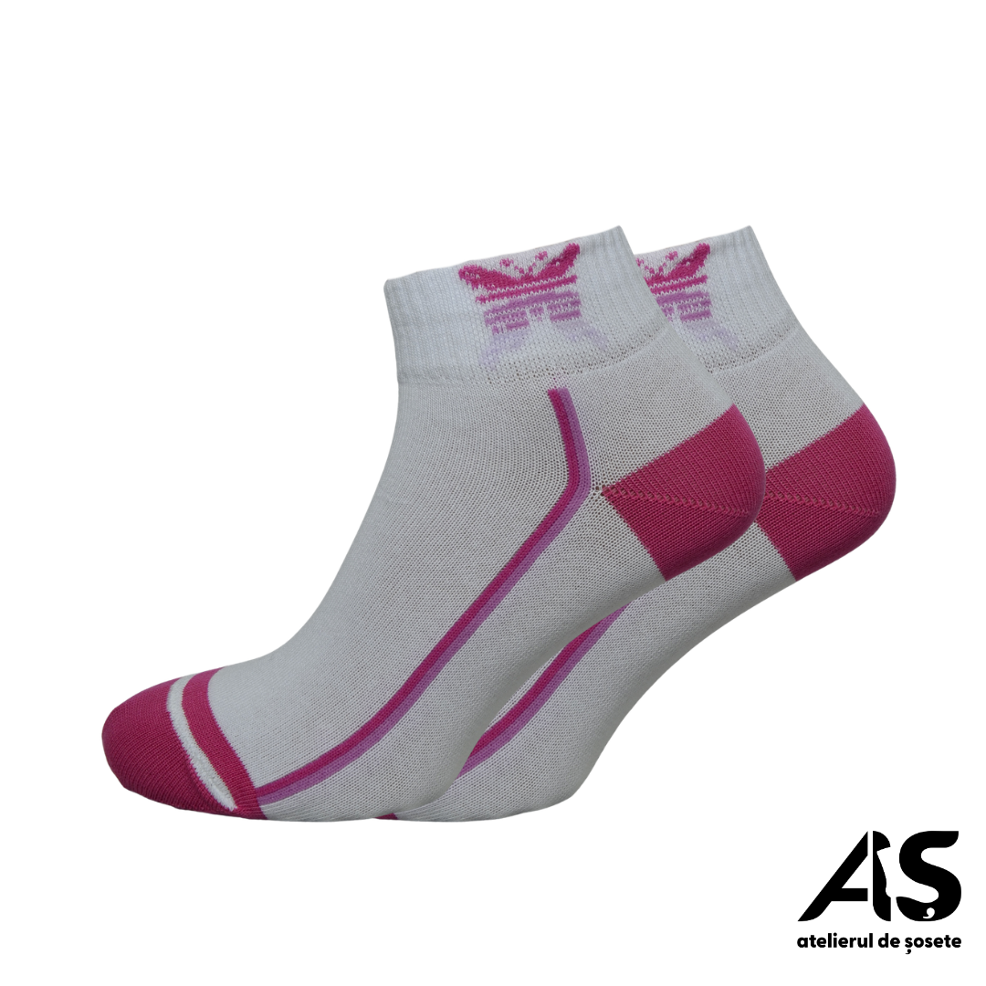 Șosete Damă Scurte cu Fluture din Bumbac Pieptănat – Set de 15 Perechi
