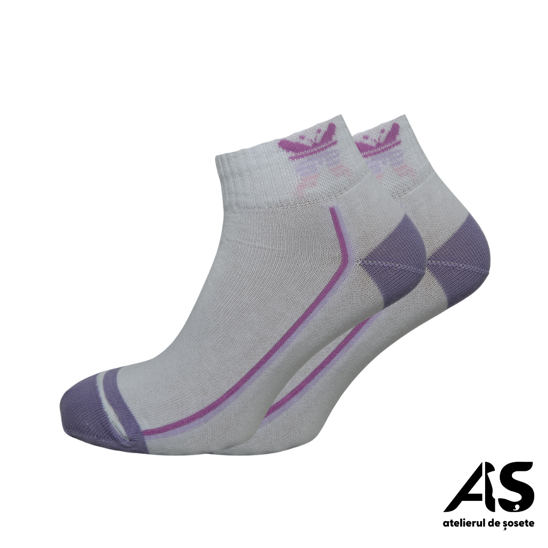 Șosete Damă Scurte cu Fluture din Bumbac Pieptănat – Set de 15 Perechi