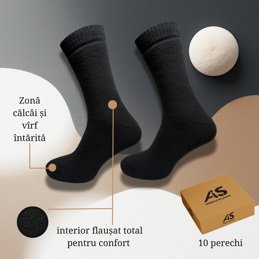 Cutia de Șosete Groase, pentru Bărbați, Model "Flauș Total" - 10 perechi