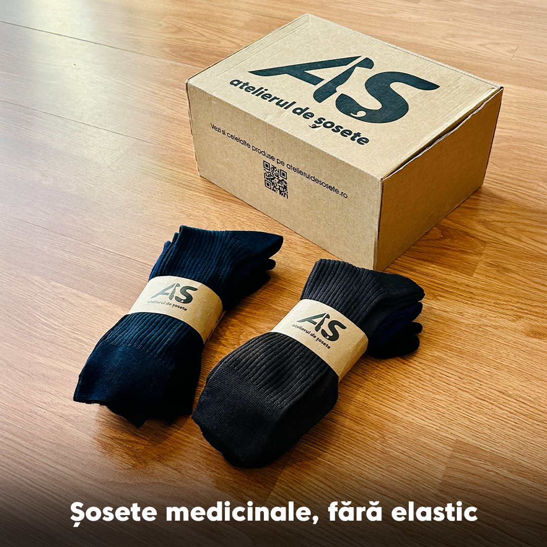 Cutie Șosete Medicinale Bărbați 100% Bumbac – Fără Elastic, Multicolor Închis, 15 Perechi