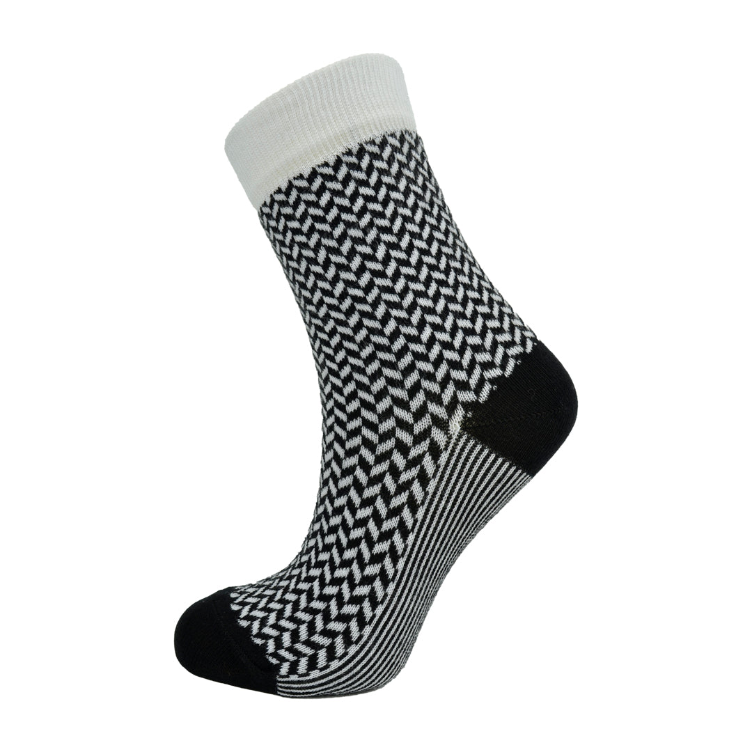 Cutia de Șosete din bumbac, 12 perechi pentru Dama „Model Jacard ” -Multicolor🤩