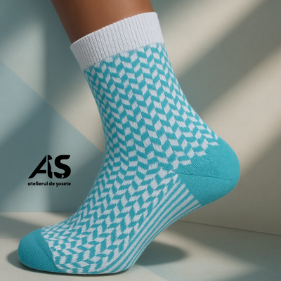 Cutie Șosete Damă Jacard din Bumbac – 15 Perechi | Confort Premium