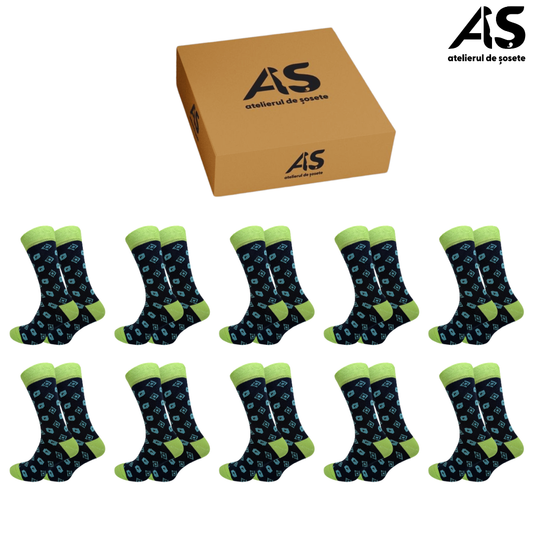 Șosete Bărbați Design Extravagant din Bumbac – 10 Perechi