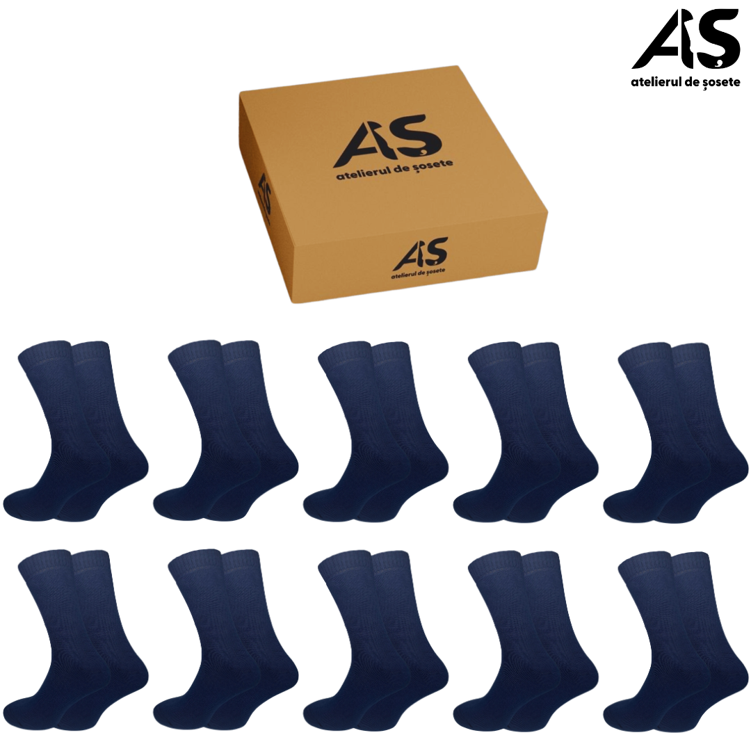 Cutie Șosete Groase Bărbați Flauș Total din Bumbac – 10 Perechi