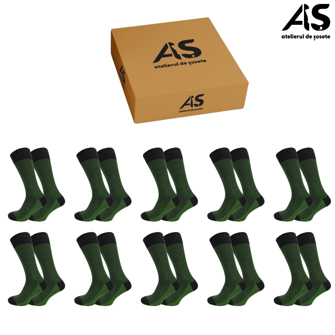 Cutie Șosete Bărbați Jacard din Bumbac – 10 Perechi | Confort & Stil Zilnic