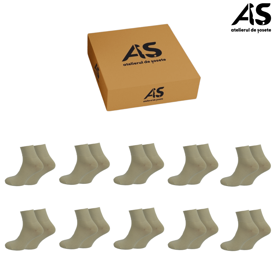 Cutie Șosete Damă Relax Scurte Fără Elastic – 10 Perechi | Bumbac Confortabil