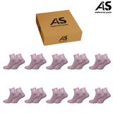 Cutie Șosete Damă Semi-Scurte cu Detaliu Elastic – 10 Perechi | Bumbac