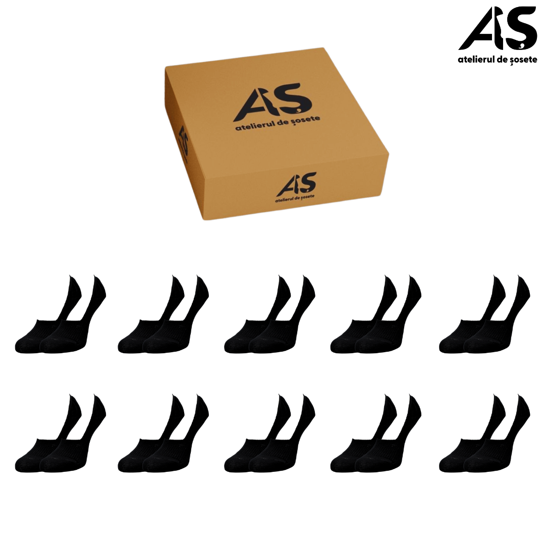 Cutie Șosete Invizibile Tip Tălpici pentru Bărbați – 10 Perechi
