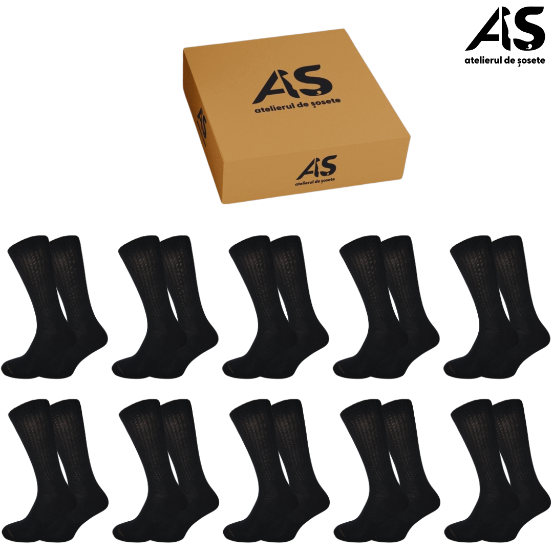 Cutie Șosete Sport Bărbați Lungi din Bumbac – 10 Perechi | Confort & Susținere