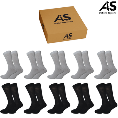 Cutie Șosete Sport Bărbați Lungi din Bumbac – 10 Perechi | Confort & Susținere