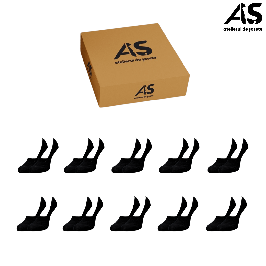 Cutie Șosete Invizibile Tip Tălpici pentru Damă – 10 Perechi