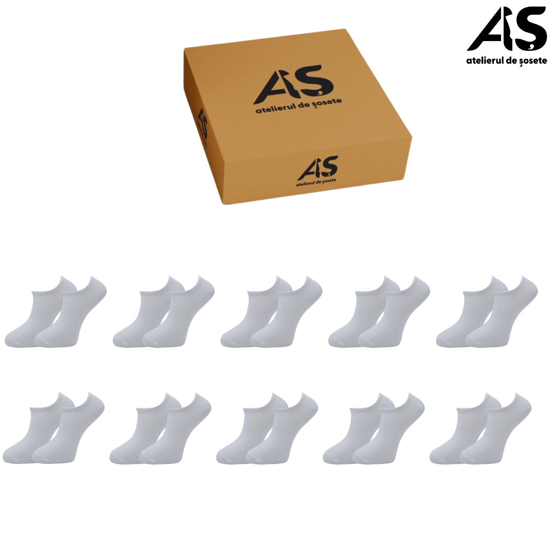 Cutie Șosete Damă Gleznă Glat din Bumbac – 10 Perechi | Confort Zilnic