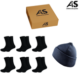 Set Șosete Groase Bărbați Lână & Bumbac + Fes – 6 Perechi