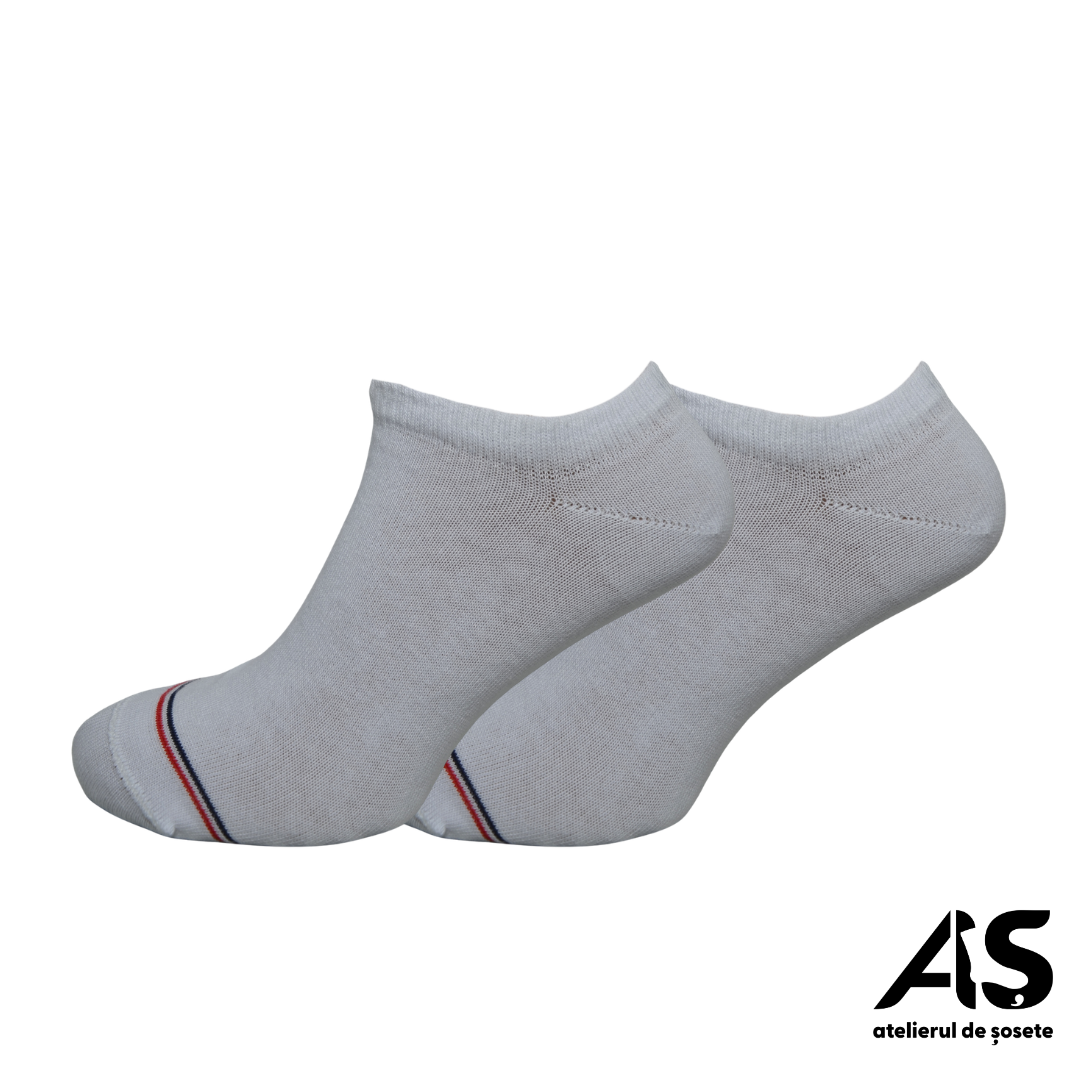 Șosete Bărbați Scurte cu Dungi la Vârf din Bumbac Pieptănat – Set de 10 Perechi