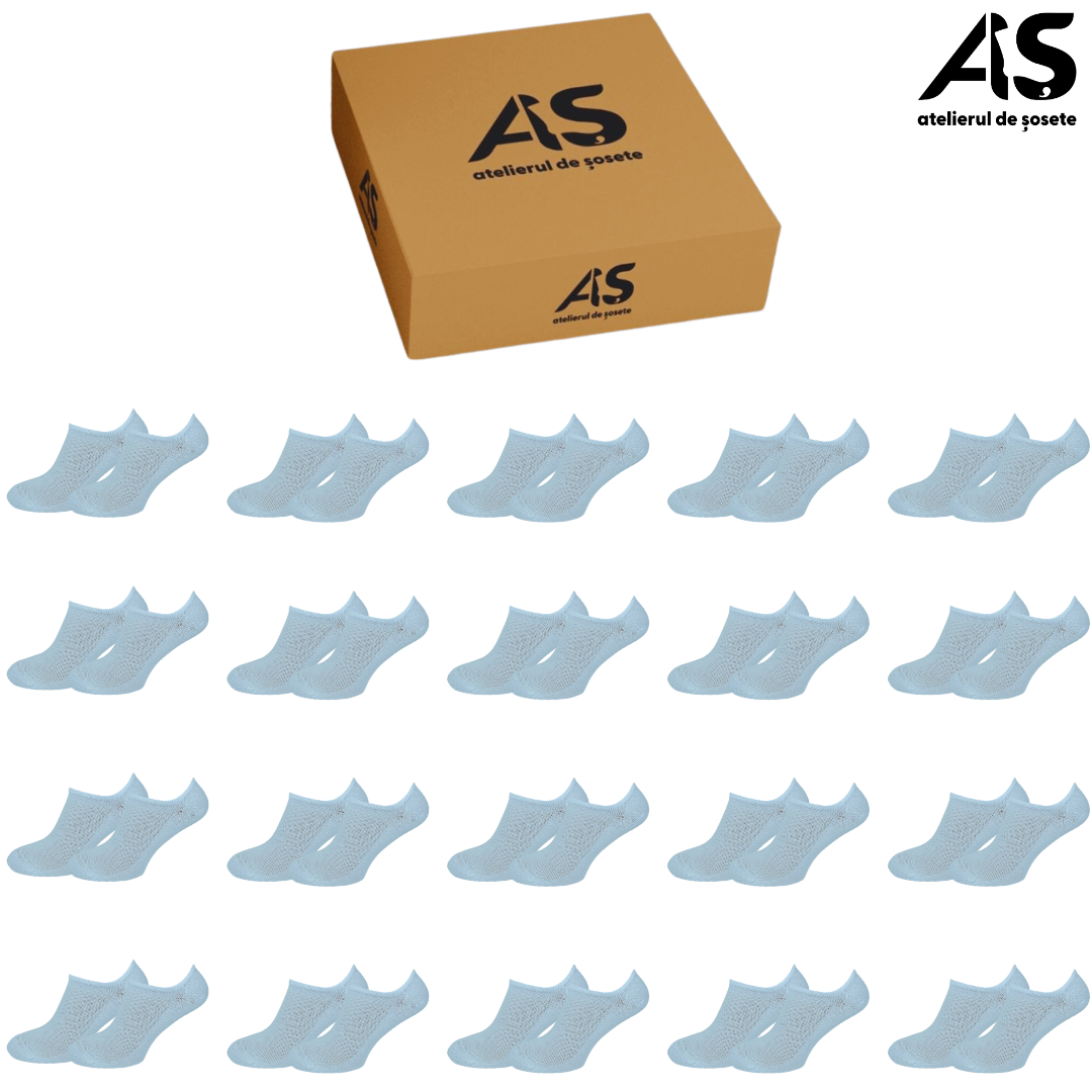 Cutie Șosete Bărbați Gleznă Plasă din Bumbac Pieptănat – 20 Perechi
