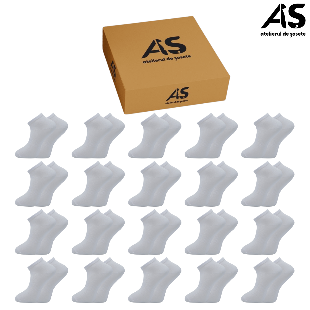 Cutie Șosete Bărbați Semi-Scurte Plasă Sport din Bumbac Pieptănat – 20 Perechi