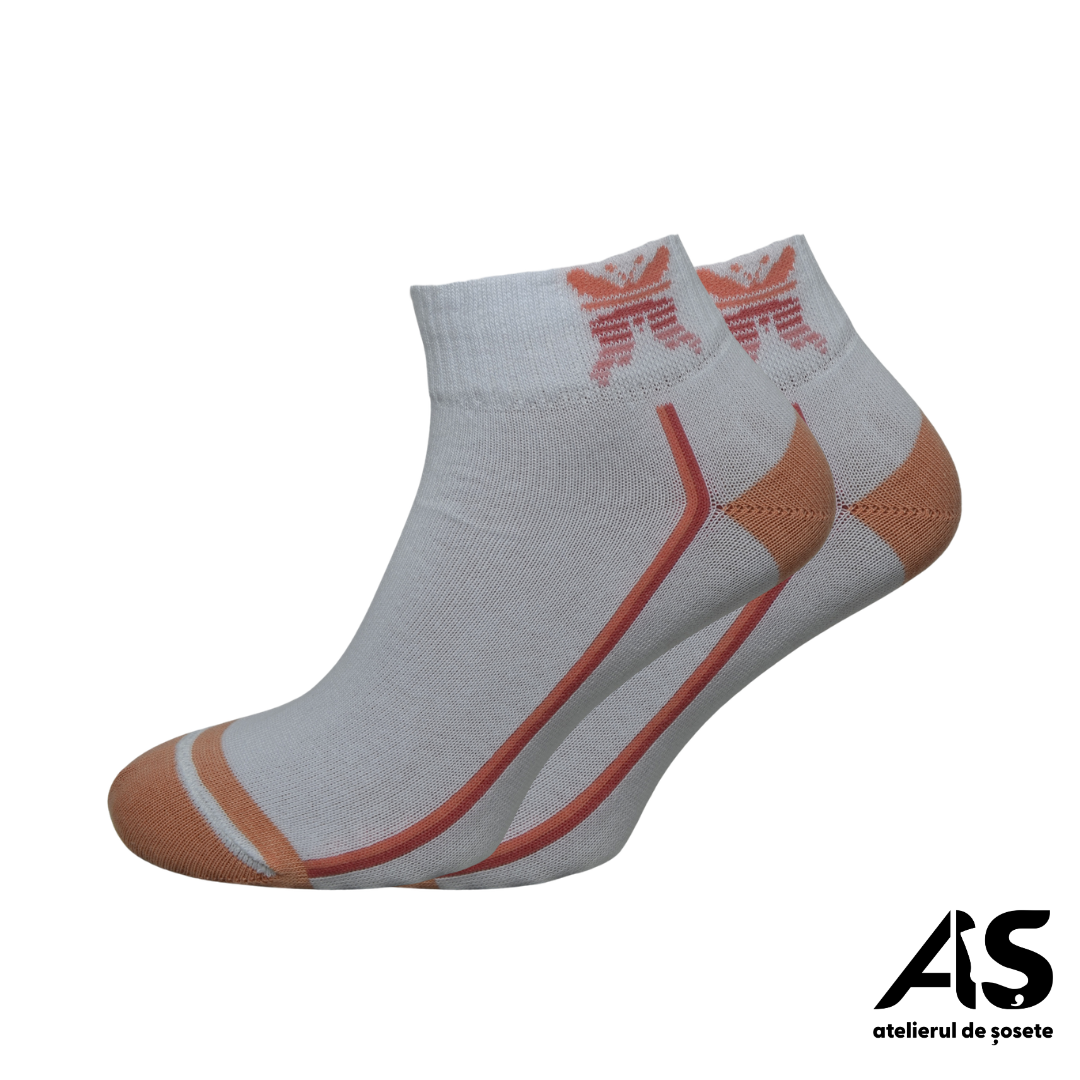 Șosete Damă Scurte cu Fluture din Bumbac Pieptănat – Set de 15 Perechi