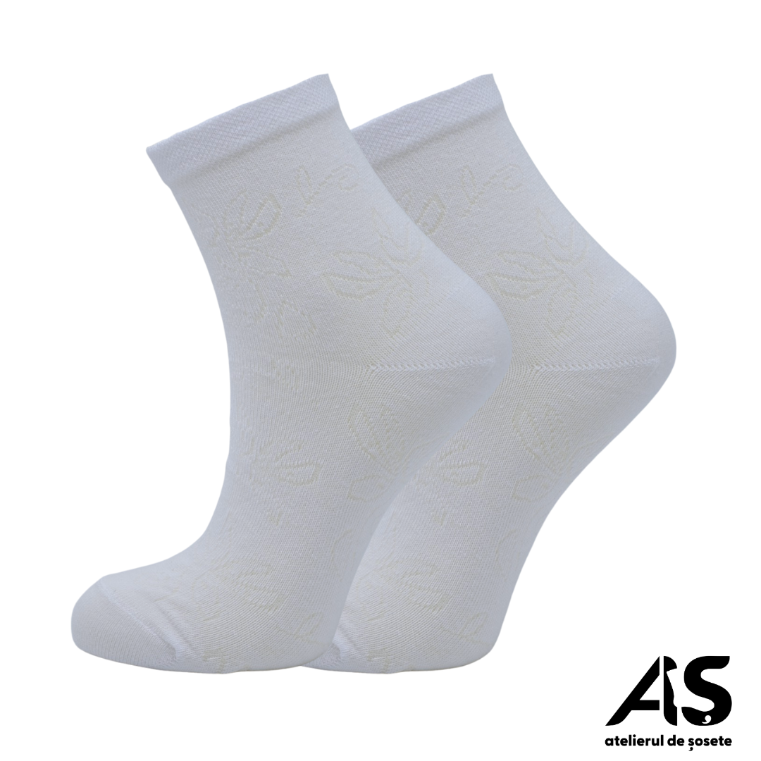 Cutie Șosete Damă Florale din Bumbac – 10 Perechi | Confort Premium