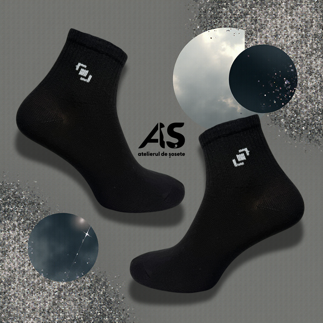 Cutie Șosete Damă Semi-Scurte cu Detaliu Elastic – 10 Perechi | Bumbac