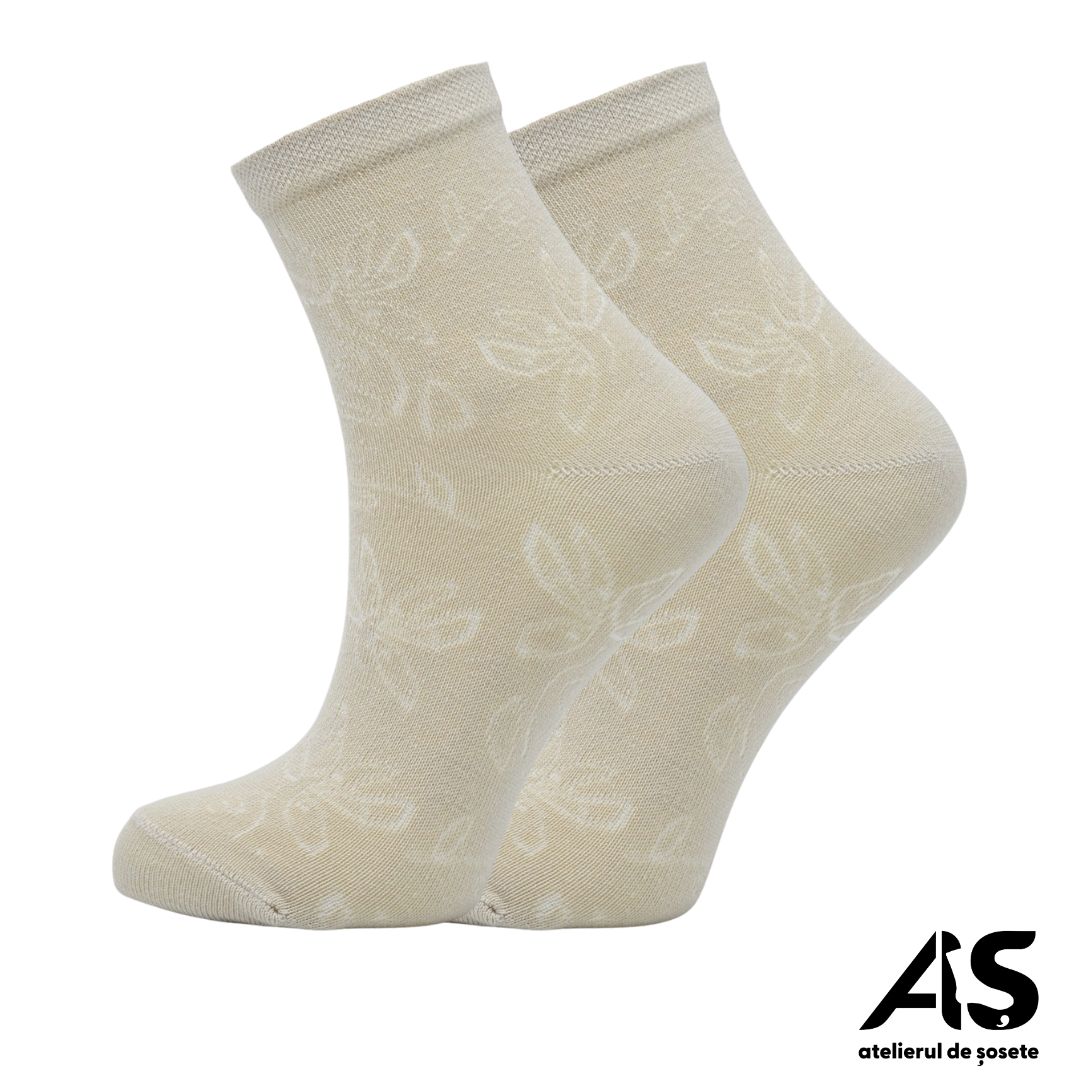 Cutie Șosete Damă Florale din Bumbac – 10 Perechi | Confort Premium