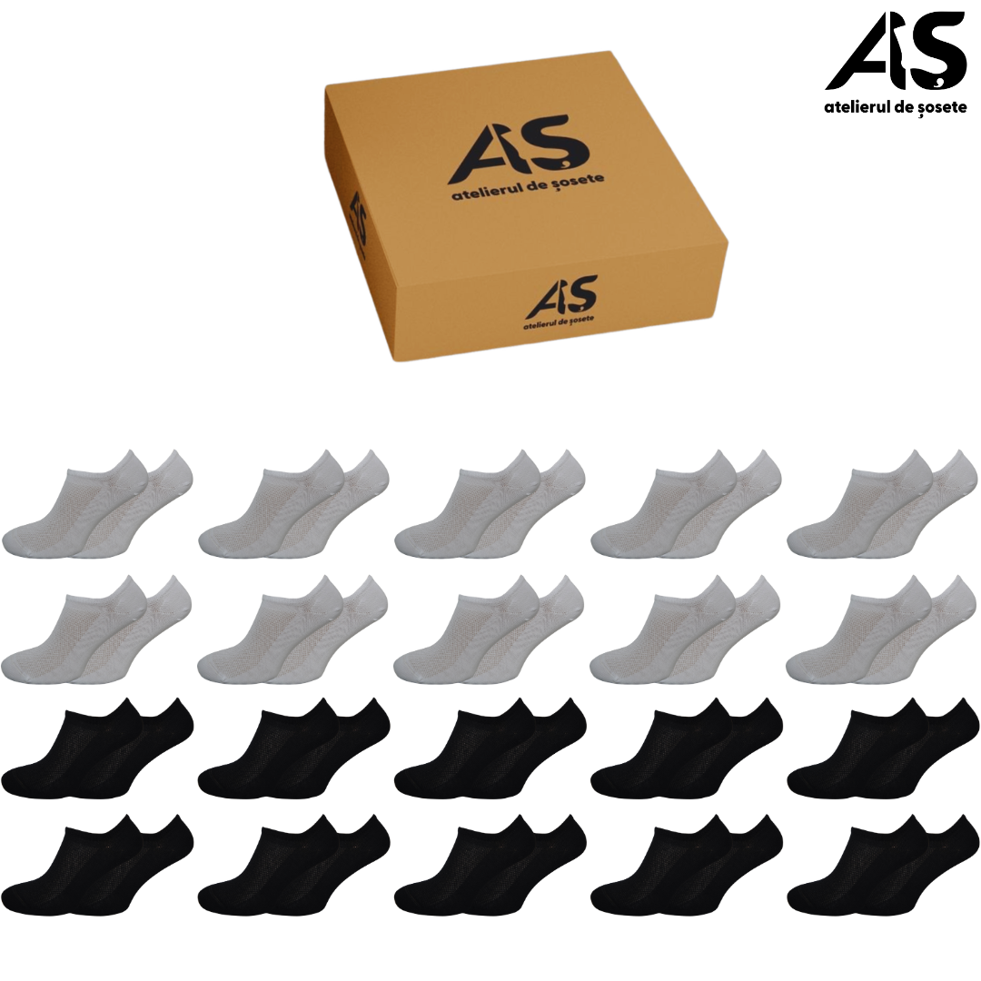 Cutie șosete damă gleznă cu plasă – 20 perechi