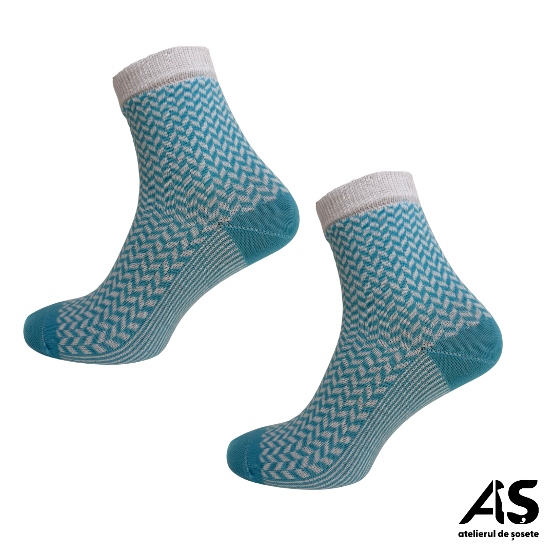 Cutie Șosete Damă Jacard din Bumbac – 15 Perechi | Confort Premium