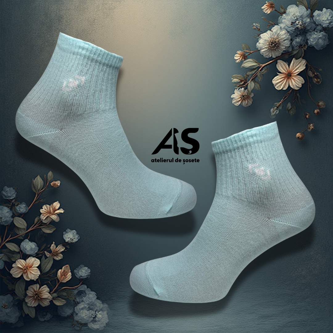 Cutie Șosete Damă Semi-Scurte cu Detaliu Elastic – 10 Perechi | Bumbac