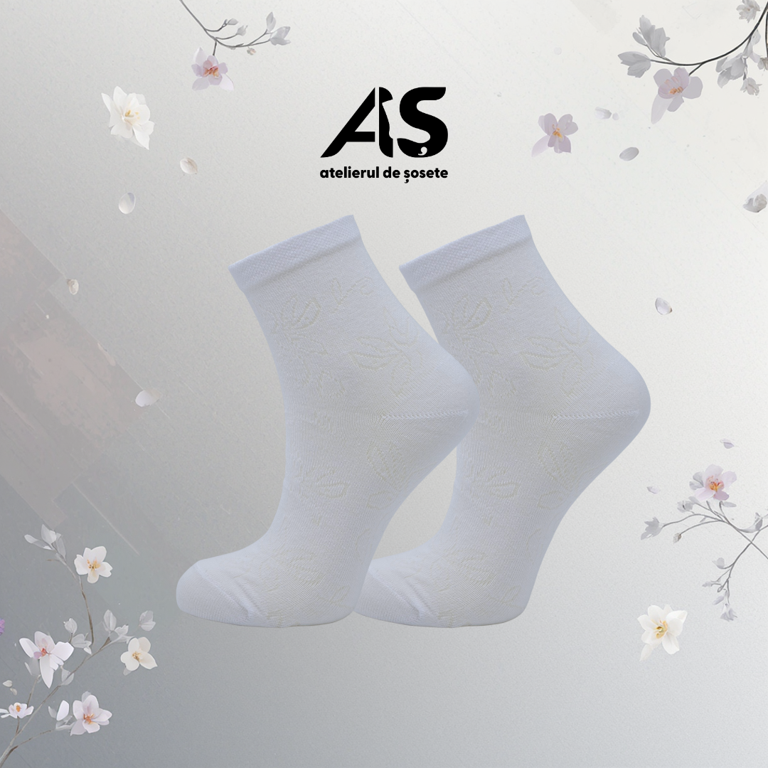Cutie Șosete Damă Florale din Bumbac – 10 Perechi | Confort Premium