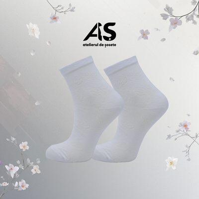 Cutie Șosete Damă Florale din Bumbac – 10 Perechi | Confort Premium