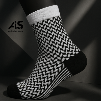 Cutie Șosete Damă Jacard din Bumbac – 15 Perechi | Confort Premium