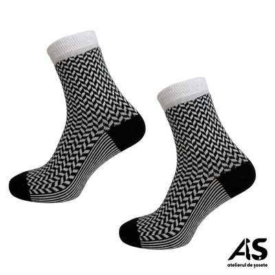 Cutie Șosete Damă Jacard din Bumbac – 15 Perechi | Confort Premium