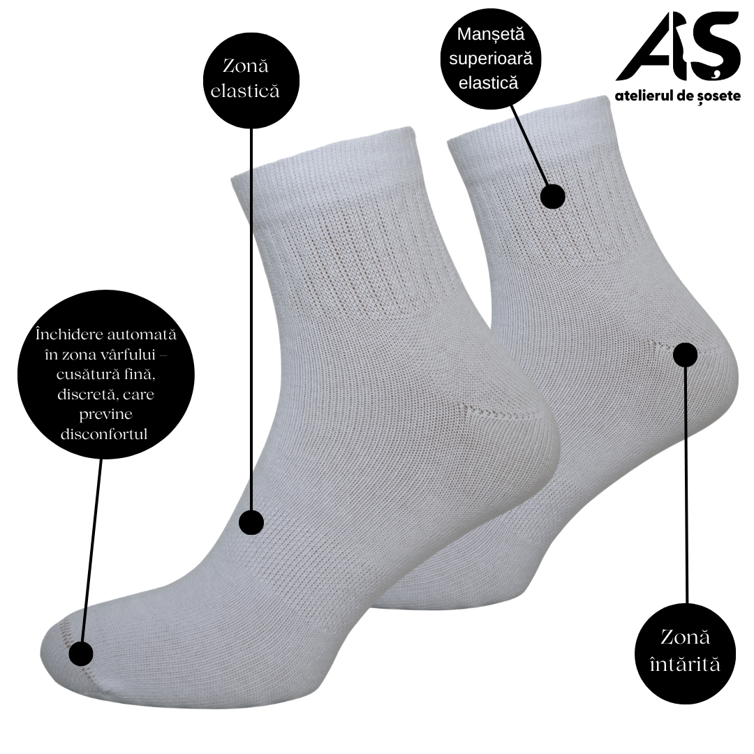 Cutie Șosete Bărbați Semi-Scurte Sport din Bumbac Pieptănat – 20 Perechi