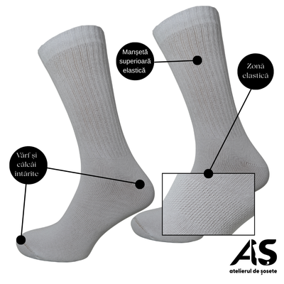 Cutie Șosete Sport Bărbați Lungi din Bumbac – 10 Perechi | Confort & Susținere